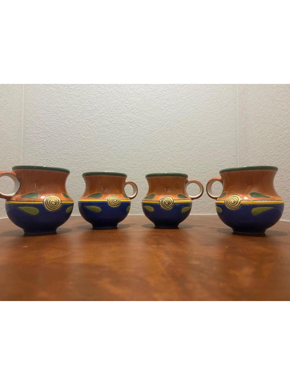 Artesa Made In Ecuador large tea/coffee mugs   Windflower  set of 4
